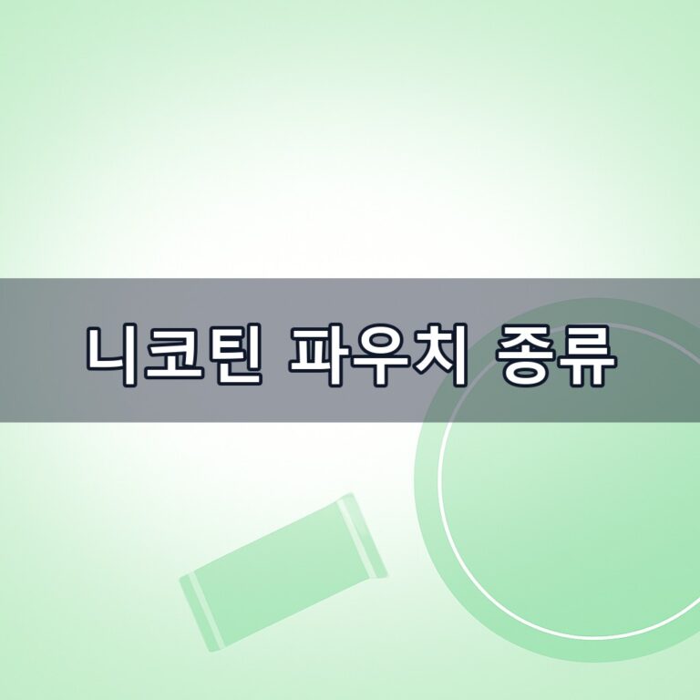 니코틴 파우치 종류