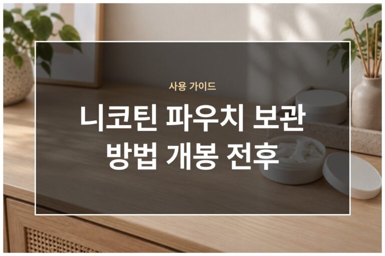 니코틴 파우치 보관 방법