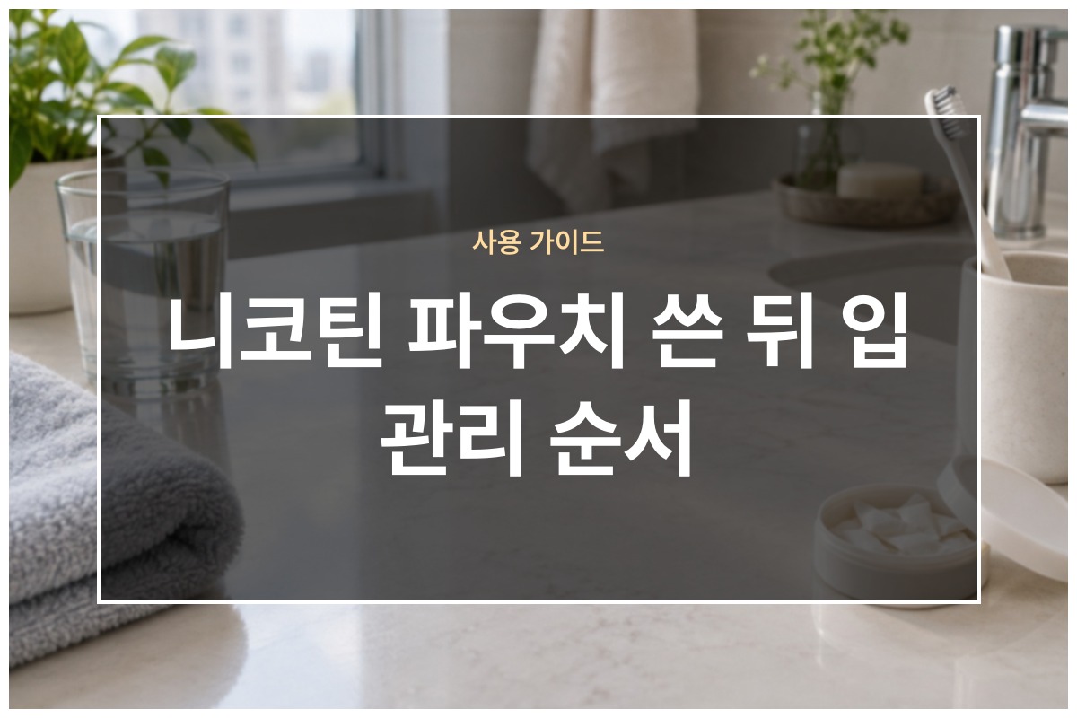 니코틴 파우치 사용 후 입 관리하는 법 오해와 사실 순서
