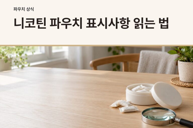 니코틴 파우치 표시사항 읽는 법