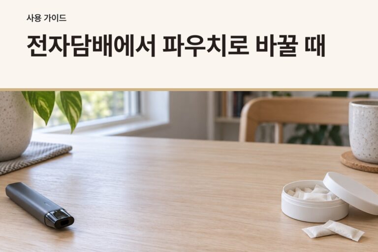 전자담배에서 니코틴 파우치로 바꿀 때